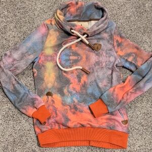 Wanakome Colorful Tie-Dye Cowl Neck Sweater